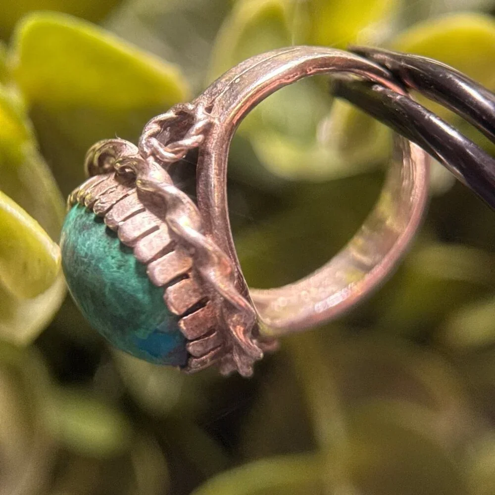Sterling Silver Chrysocolla Stone‎ Ring